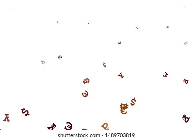 Light Green, Red vector template with currency. Colored symbols of currency on white background. Design for business advert of economic, wealth.
