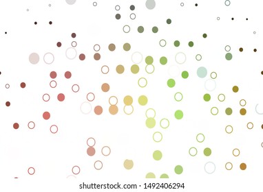 Light Green, Red vector template with circles. Blurred decorative design in abstract style with bubbles. Completely new template for your brand book.