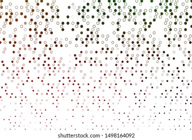 Light Green, Red vector template with circles. Illustration with set of shining colorful abstract circles. Pattern for beautiful websites.