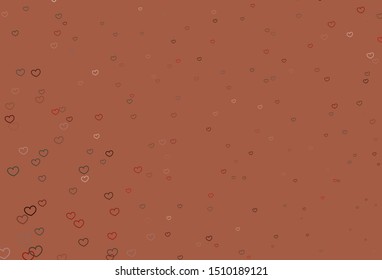 Light Green, Red vector template with doodle hearts. Glitter abstract illustration with colorful hearts in romantic style. Design for ad, poster, banner of Valentine Day.
