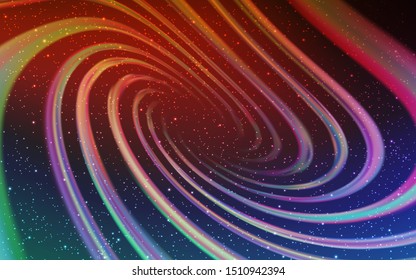 Light Green, Red vector template with space stars. Shining colored illustration with bright astronomical stars. Template for cosmic backgrounds.
