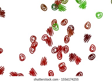 Light Green, Red vector template with circles. Abstract illustration with colored bubbles in nature style. Pattern for beautiful websites.