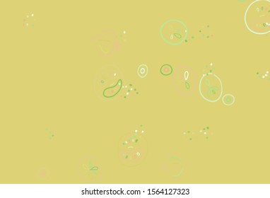 Light Green, Red vector template with organic meal. Colorful decorative design of snacks in doodle style. Doodle design for your business advert of cafes.