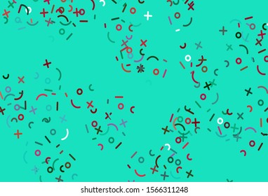 Light Green, Red vector template with math simbols. Modern geometrical illustration with numerals. Template for landing page of typography.