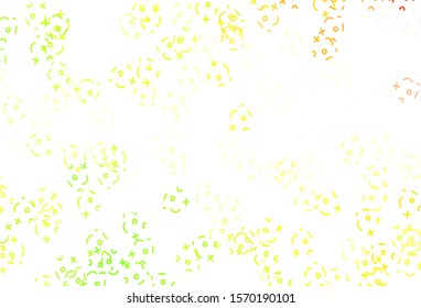 Light Green, Red vector template with math simbols. Illustration with Numeral symbols on abstract template. Pattern for ad, booklets, leaflets of education.