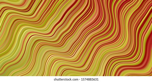 Light Green, Red vector template with wry lines. Illustration in halftone style with gradient curves. Pattern for ads, commercials.