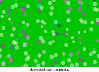 Light Green, Red vector template with ice snowflakes. Colorful snowflakes with gradient on abstract background. New year design for business advert.