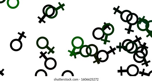 Light Green, Red vector template with businesswoman signs. Illustration with signs of women's strength and power. Simple design for your web site.