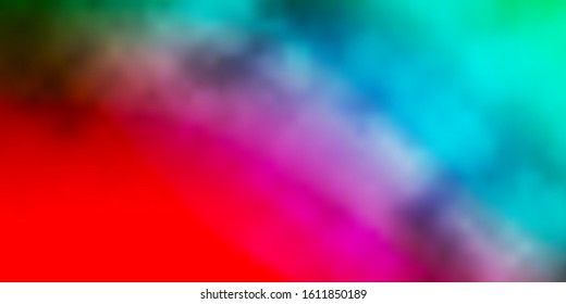 Light Green, Red vector template with sky, clouds. Gradient illustration with colorful sky, clouds. Colorful pattern for appdesign.