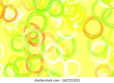 Light Green, Red vector template with circles. Blurred bubbles on abstract background with colorful gradient. Design for your business advert.