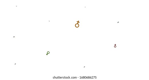 Light Green, Red vector template with businesswoman signs. Simple design in abstract style with women’s rights activism. Background for International Women’s Day.