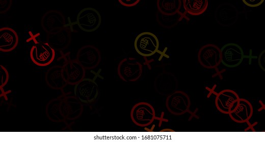 Light Green, Red vector template with businesswoman signs. Abstract illustration with a depiction of women's power. Background for International Women’s Day.