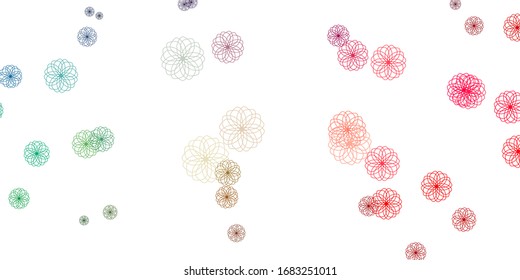 Light Green, Red vector template with circles. Colorful illustration with gradient dots in nature style. Pattern for wallpapers, curtains.