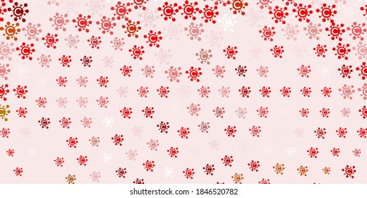 Light Green, Red vector template with flu signs. Colorful  gradient illness symbols in simple abstract style. Wallpaper for health protection.