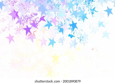 Light Green, Red vector template with sky stars. Stars on blurred abstract background with gradient. Smart design for your business advert.