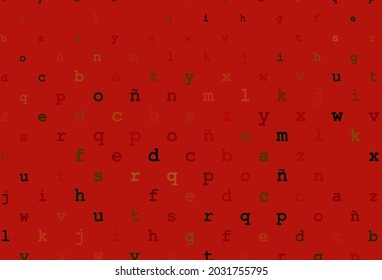 Light green, red vector template with isolated letters. Colored alphabet signs with gradient on white background. Template can be used as a background for ads of typography.