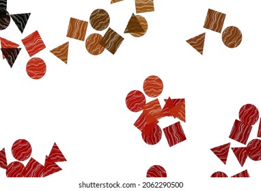 Light Green, Red vector template with crystals, circles, squares. Illustration with colorful circles, triangles, rectangles. Modern template for your landing page.