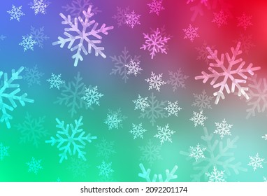 Light Green, Red vector template in carnival style. A colorful design in Christmas style with gradient. Pattern for school, grammar websites.