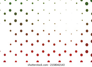Light green, red vector template with circles. Illustration with set of shining colorful abstract circles. Completely new template for your brand book.