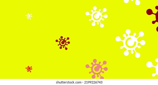 Light Green, Red vector template with flu signs. Colorful  gradient illness symbols in simple abstract style. Wallpaper for health protection.