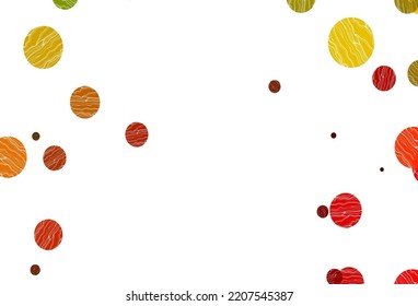 Light green, red vector template with circles. Illustration with set of shining colorful abstract circles. Pattern of water, rain drops.