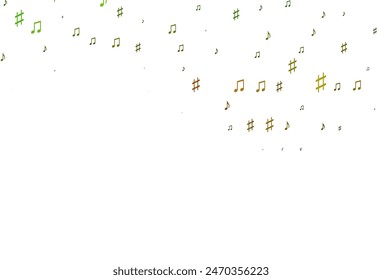 Light Green, Red vector template with musical symbols. Decorative design in abstract style with music shapes. Modern design for wallpapers.