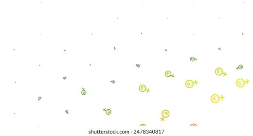 Light Green, Red vector template with businesswoman signs. Simple design in abstract style with women’s rights activism. Elegant design for wallpapers.