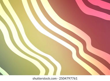Light Green, Red vector template with bent lines. Creative illustration in halftone style with gradient. Elegant pattern for a brand book.
