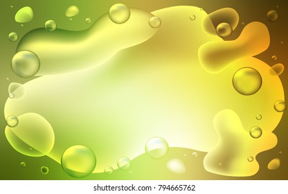Light Green, Red vector template with bubble shapes. Colorful illustration in abstract memphis style with gradient. A new texture for your  ad, booklets, leaflets.
