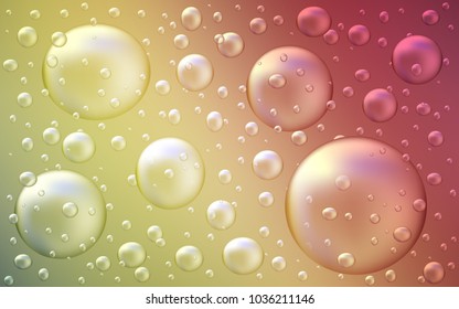Light Green, Red vector texture with disks. Illustration with set of shining colorful abstract circles. Pattern can be used as texture of water, rain drops.