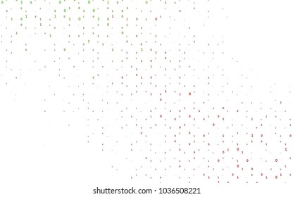 Light Green, Red vector texture with Digit characters. Illustration with Numeral symbols on abstract template. The pattern can be used as ads, poster, banner for books.