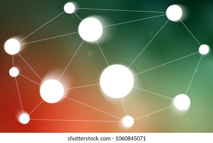 Light Green, Red vector texture with disks, lines. Abstract illustration with colorful discs and triangles. Pattern can be used for beautiful websites.