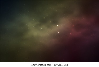 Light Green, Red vector texture with milky way stars. Modern abstract illustration with Big Dipper stars. Smart design for your business advert.