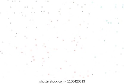Light Green, Red vector  texture with disks. Illustration with set of shining colorful abstract circles. Completely new template for your brand book.