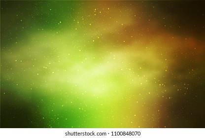 Light Green, Red vector texture with milky way stars. Space stars on blurred abstract background with gradient. Pattern for astrology websites.