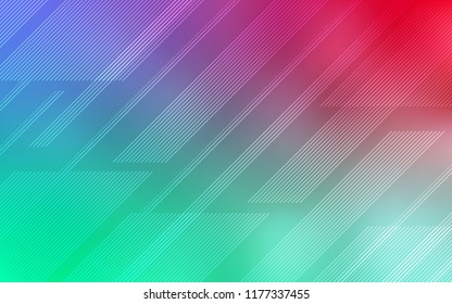 Light Green, Red vector texture with colored lines. Lines on blurred abstract background with gradient. The pattern for ad, booklets, leaflets.