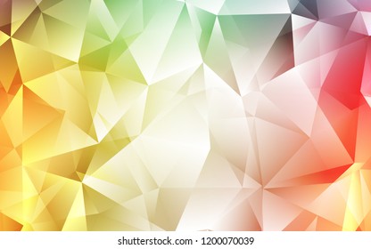 Light Green, Red vector texture in triangular style. Triangles on abstract background with colorful gradient. Pattern for commercials.