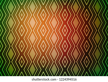 Light Green, Red vector texture with lines, rhombuses. Modern geometric abstract illustration with lines, squares. Pattern for ads, posters, banners.