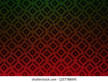 Light Green, Red vector texture with lines, rhombuses. Colorful illustration with lines, cubes on abstract template. Pattern for websites, landing pages.