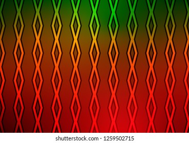Light Green, Red vector texture with lines, rhombuses. Shining colorful illustration with lines, rectangles. Smart design for your business advert.