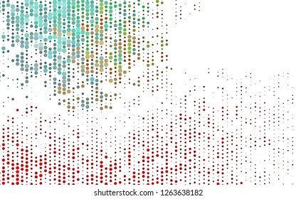 Light Green, Red vector texture with disks. Illustration with set of shining colorful abstract circles. Pattern for ads, leaflets.
