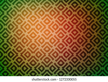 Light Green, Red vector texture with lines, rhombuses. Glitter abstract illustration with colorful lines, rhombuses. Smart design for your business advert.