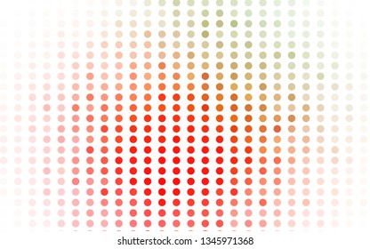 Light Green, Red vector texture with disks. Blurred bubbles on abstract background with colorful gradient. Pattern of water, rain drops.