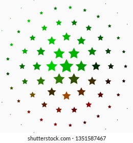 Light Green, Red vector texture with beautiful stars. Colorful illustration with abstract gradient stars. Best design for your ad, poster, banner.