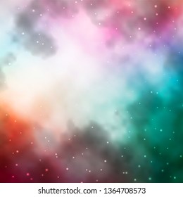 Light Green, Red vector texture with beautiful stars. Colorful illustration in abstract style with gradient stars. Pattern for wrapping gifts.