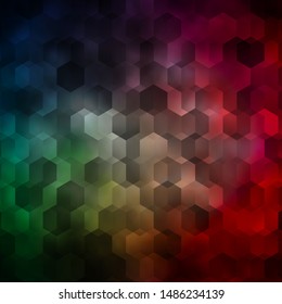 Light Green, Red vector texture with colorful hexagons. Colorful hexagons on blur backdrop. Design for website posters, banners.