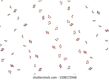 Light Green, Red vector texture with musical notes. Isolated colorful music keys on abstract background. Pattern for school ad, booklets.