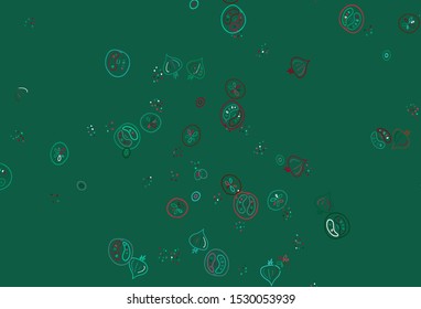 Light Green, Red vector texture with delicious snacks. Beautiful colorful illustration with food in doodle style. Doodle design for your business advert of cafes.