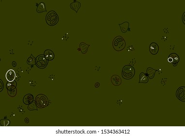 Light Green, Red vector texture with delicious snacks. Glitter abstract sketch with gourmet food. Design for ad, poster, banner of cafes or restaurants.