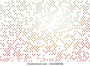 Light Green, Red vector texture with disks. Illustration with set of shining colorful abstract circles. Completely new template for your brand book.
